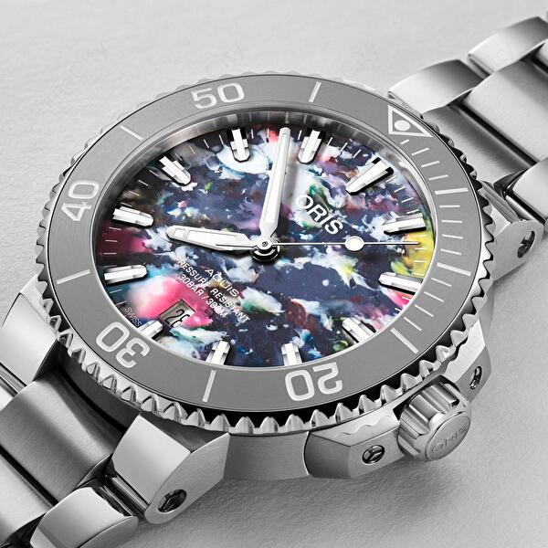 Oris Aquis Rainbow Upcycle Special Edition Multicoloured Dial Men's Watch - 01 733 7766 4150-SET