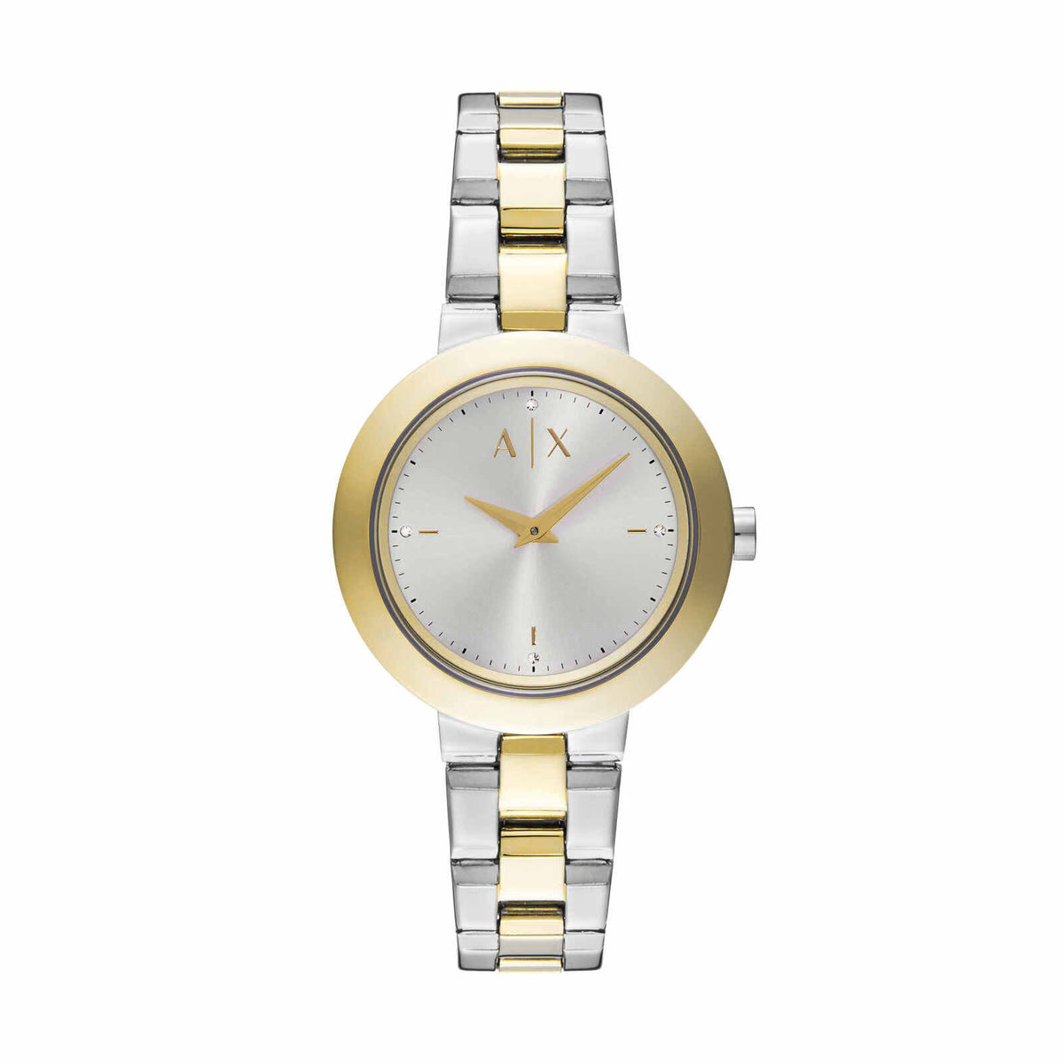 Armani Exchange Silver Dial Two-Tone Ladies Watch- AX5171