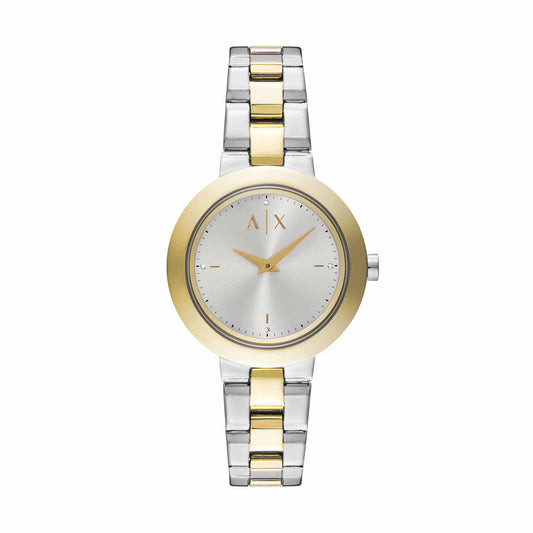 Armani Exchange Silver Dial Two-Tone Ladies Watch- AX5171