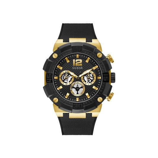 Guess Silicone Strap Gold Tone Chronograph Watch- GW0264G3