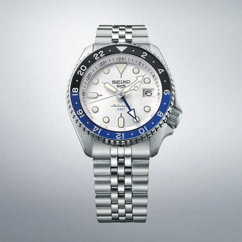 Seiko5 Sports White  Dial GMT Men's Automatic Watch- SSk033