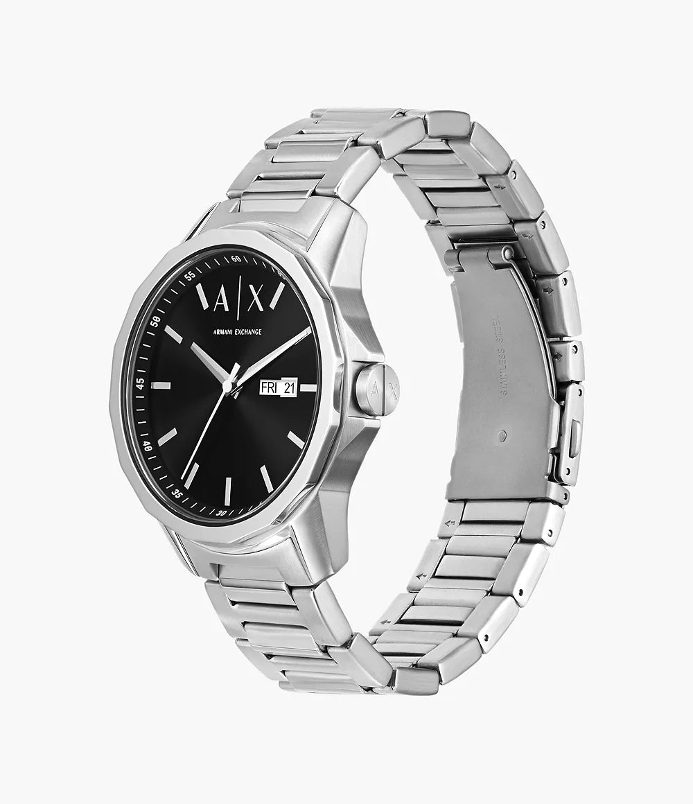 Armani Exchange Three-Hand Day-Date Black Dial Men's Watch- AX1733