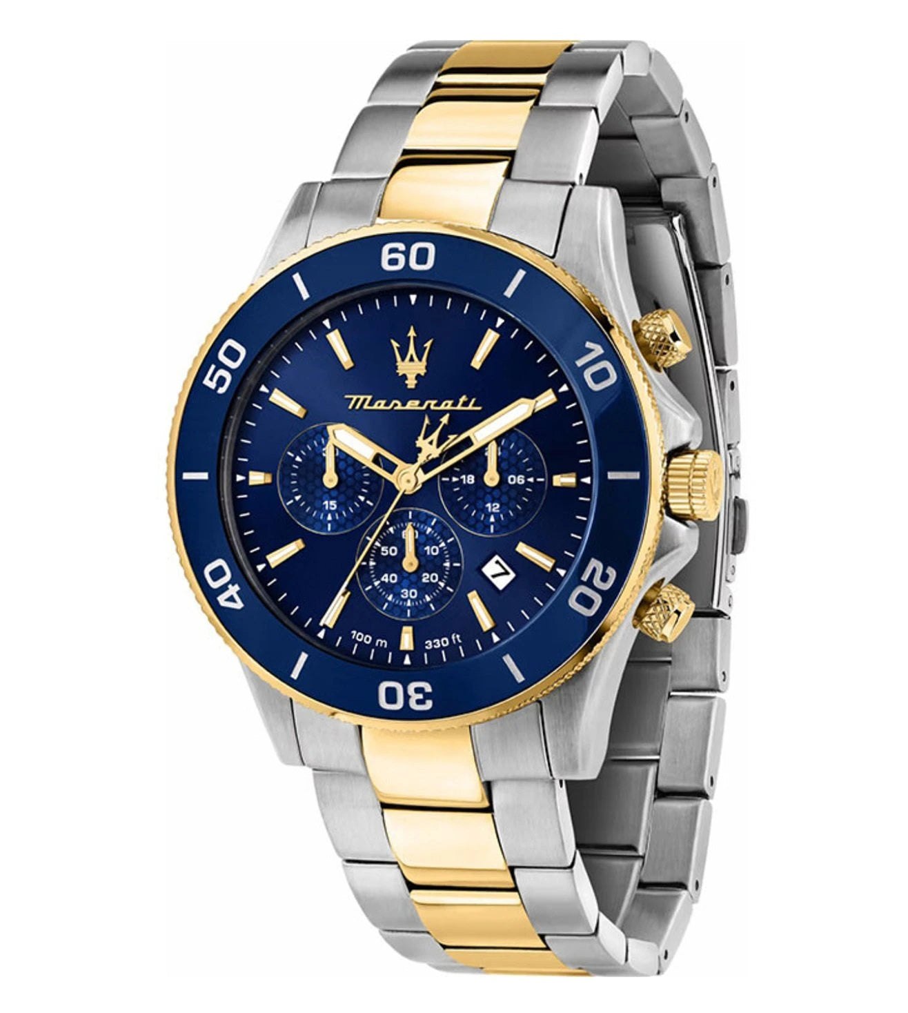 Maserati Dual Tone Blue Dial Men's Chronograph Watch- R8873600006