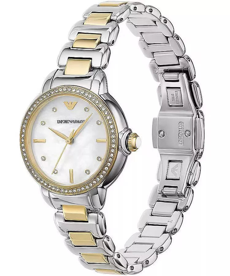 Emporio Armani Pearl Dial Dual Tone Ladies Watch - AR11524