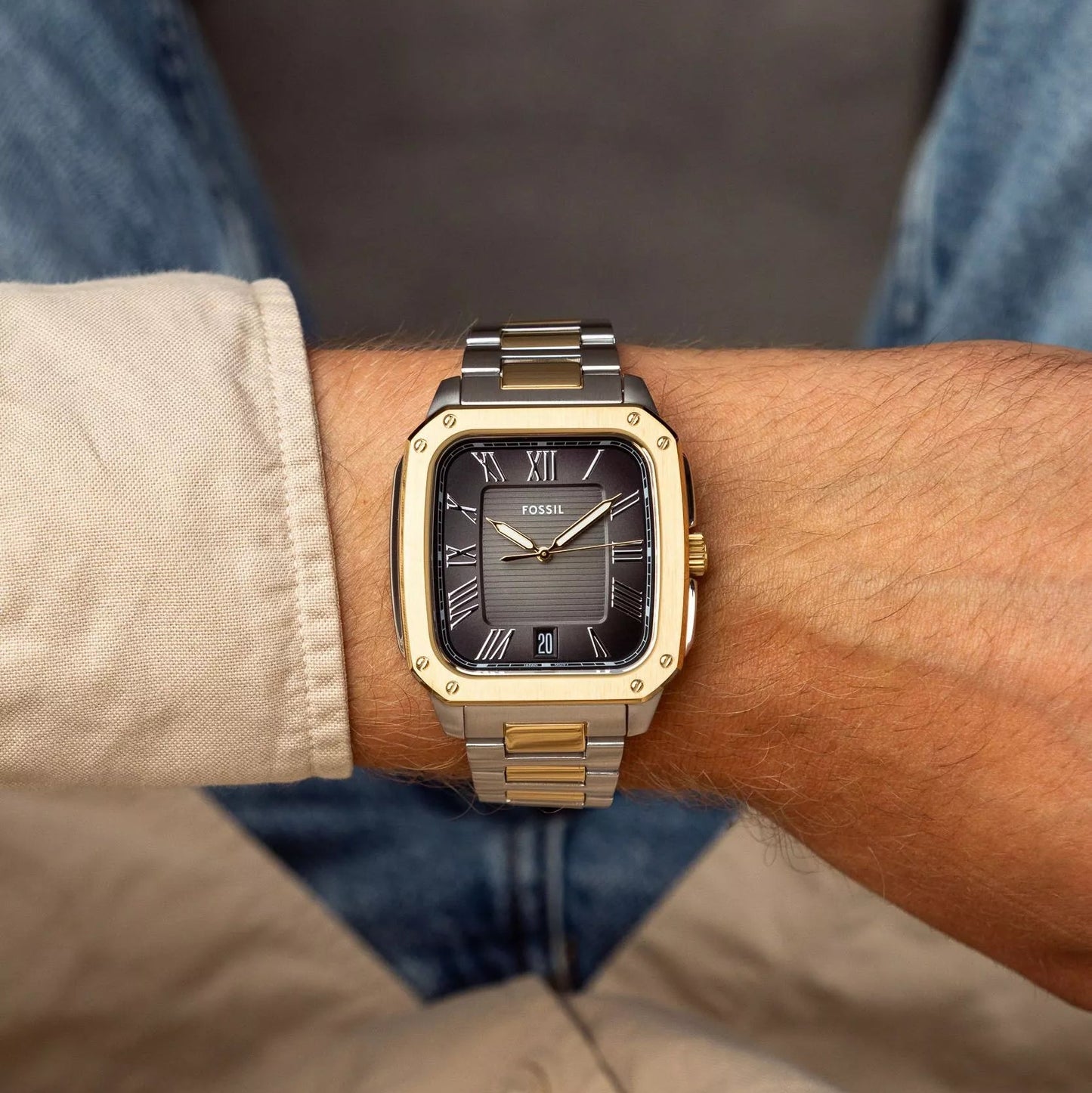 Fossil Crosby Gray Dial Men's Watch - FS6123