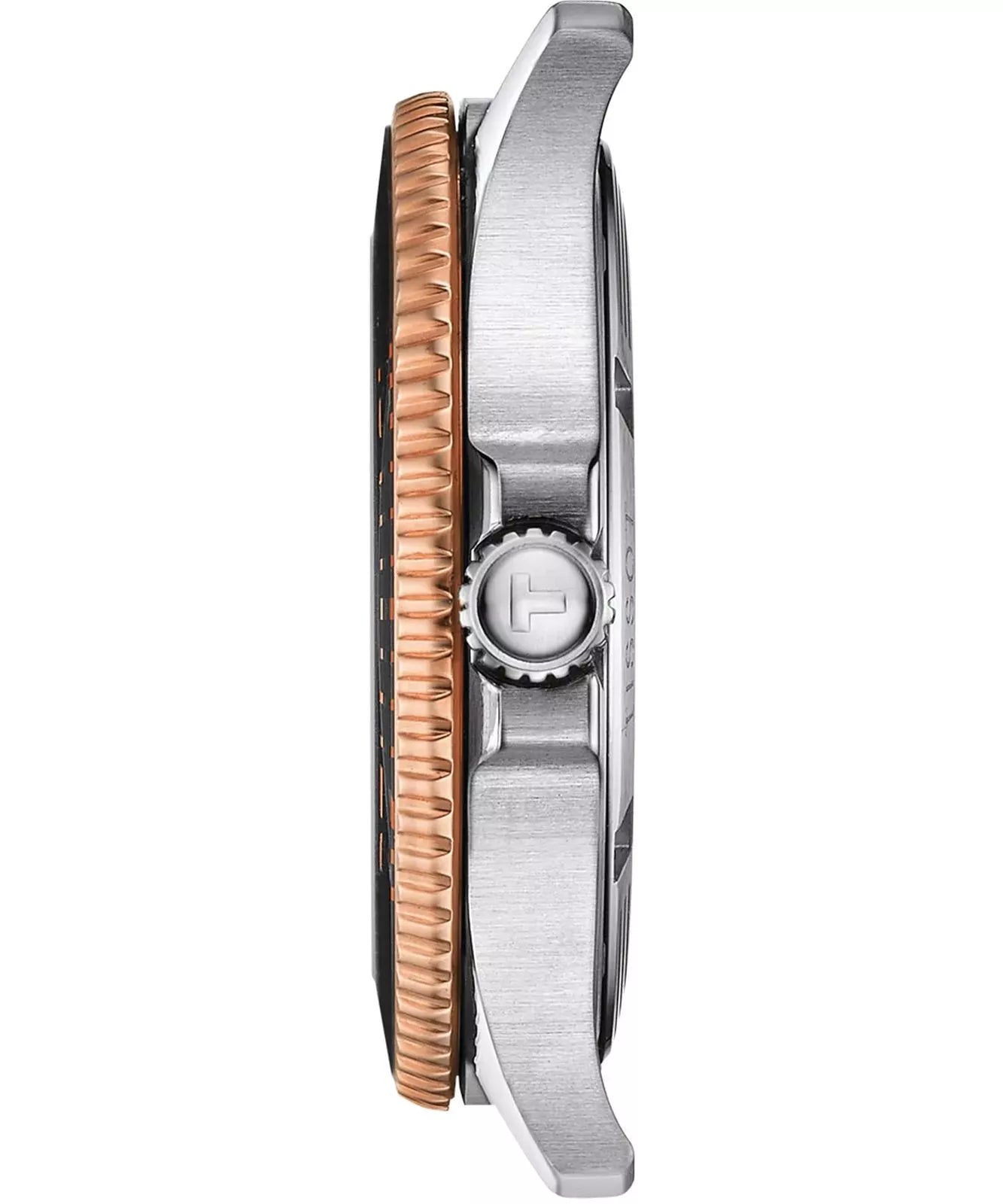 Tissot Seastar Quartz Black Dial Silver– Rose Gold Tone Strap Men's  Watch - T120.410.22.051.01